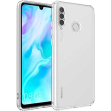 ZORE Huawei P30 Lite Kılıf Kamera Korumalı Süper Silikon Kapak-Renksiz