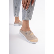 Sandal Spor Kadın Ince Taban Ortopedik File Sabo Doktor Hemşire Hastane Aşçı Terliği Ss001-0258 Bej
