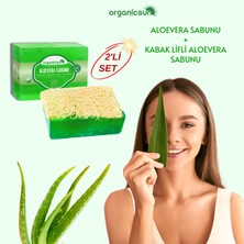 Organicsun 2'li Set Doğal Kabak Lifli Aloe Vera Sabunu ve Lifsiz Aloe Vera Sabunu