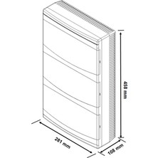 Borsan 36'lı Sıva Üstü Sigorta Kutusu (Hf) Beyaz 281 x 108 x 458 mm BR-812