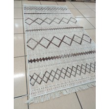 Armones Home 80 x 150 cm Makinada Yıkanabilir Dijital Baskı Kaymaz  Dot Taban 3,5mm Süngerli Halı