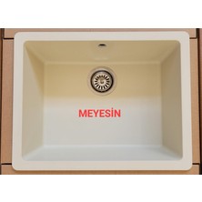 Meyesin Tezgah Altı Krem Granit Mutfak Evyesi 43 x 55 cm