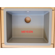 Meyesin Tezgah Altı Gri Granit Mutfak Evyesi 43 x 55 cm