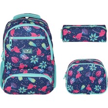 Relaxion Üçlü Set Çanta (Çanta-Beslenme-Kalemlik)-Flamingo