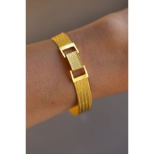 Yenigün Kuyumculuk 14 Ayar Altın Kemer Detaylı Trabzon Bileklik