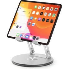 Fogy 12 İnç Alüminyum iPad Standı Yüksekliği Ayarlanabilir 360° Dönebilen Dizüstü Bilgisayar Standı