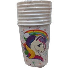 Ngüzel Party Unicorn Temalı Doğum Günü 8 Adet Karton Tabak + 8 Adet Karton Bardak Seti