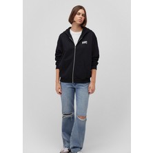 Mavi Mavi Logo Baskılı Kapüşonlu Fermuarlı Siyah Sweatshirt 1S10178-900