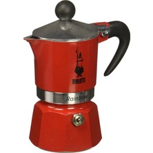 Store - Rainbow: 1 Cup Ocak Üstü Espresso Pişirici - 60ML - Kırmızı Renk - Alüminyum Gövde - Patentli Güvenlik Valfi - Tüm Ocak Türleri Için Uygundur (Indüksiyon Hariç)