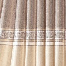 Solinas Collection Krem – Vizon Gümüş Simli Pano 1 x 3 Sık Pile Fon Perde