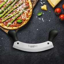 Lazbisa Mutfak Bıçak Seti Satır Zırh Pizza Kıyma Doğrayıcı Çift Tutmalı Ergonomik