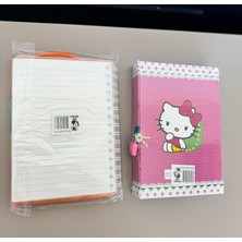 Twotwo Hello Kitty Günlük,anı Defter Kilitlenebilir ve Renkli Turuncu Popit Defter-Set Kız Çocuk Kırtasiye Ürünleri