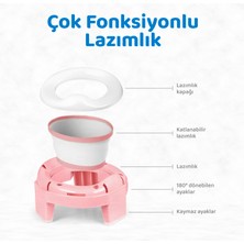 Guqqo [pembe] Portatif Lazımlık, Taşınabilir Bebek Tuvalet (5 Adet Pedli Lazımlık Poşeti )