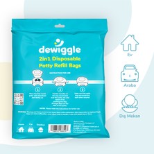 Dewiggle [60 Lı Eko Paket] Portatif Lazımlık Poşeti 300 ml E Kadar Su Emici Ped