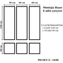 Pazar Dolu Montaja Hazır 6 Adet Çerçeve 2,5  cm lik (Pd-Set-3: 1440)