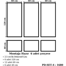 Pazar Dolu Montaja Hazır 6 Adet Çerçeve 2,5  cm 'lik (Pd-Set-4: 1680)