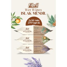 Fibril Karma Serisi Çiçek Islak Mendil 3x90 Paket 270 Yaprak Doğal Esans , Geri Dönüştürülebilir Kumaş