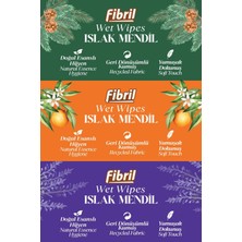 Fibril Karma Serisi Çiçek Islak Mendil 3x90 Paket 270 Yaprak Doğal Esans , Geri Dönüştürülebilir Kumaş