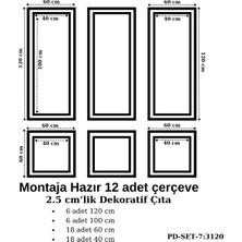 Montaja Hazır 24 Adet Çerçeve 2,5 Cm'lik (Pd-Set-7: 3120)