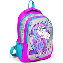 Coral High Pembe Gri Unicorn Ilköğretim Çantası + Thermo Beslenme Çantası + Kalemlik 3'lü Set