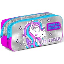 Coral High Pembe Gri Unicorn Ilköğretim Çantası + Thermo Beslenme Çantası + Kalemlik 3'lü Set