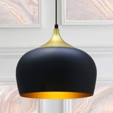 Bamyum Çember Siyah Metal Avize Salon Masaüstü Mutfak Cafe Ofis Tekli Avizeler Lamba Aydınlatma