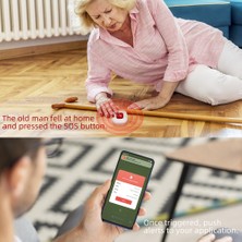 Sant Kuee 1 Paket Tuya Wifi Akıllı Sos Çağrı Düğmesi Kablosuz Bakıcı Çağrı Cihazı Telefon Uyarı Verici Acil Çağrı Düğmesi (Yurt Dışından)