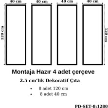 Pazar Dolu Montaja Hazır 8 Adet Çerçeve 2,5  cm 'lik (Pd-Set-8: 1280)