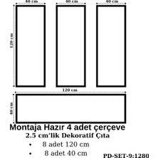 Pazar Dolu Montaja Hazır 8 Adet Çerçeve 2,5  cm 'lik (Pd-Set-9: 1280)