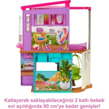 Barbie Tatil Evi (107 Cm), 30'dan Fazla Parçasıyla 2 Katlı, 6 Odalı, Salıncaklı