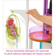 Barbie Tatil Evi (107 Cm), 30'dan Fazla Parçasıyla 2 Katlı, 6 Odalı, Salıncaklı
