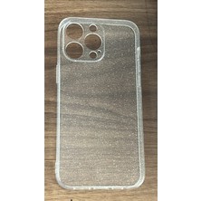 By Semra iPhone 14 Pro Max Uyumlu Kılıf Kamera Lens Korumalı Simli Ince Darbeye Dayanıklı Silikon Parlak Kılıf Yumuşak Kapak Beyaz