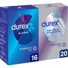 Durex Klasik Kondom 16 Lı Ve Durex Yok Ötesi Ultra Kaygan 20 Li