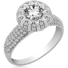 Serra Jewels Gümüş Tektaşlı  Bayan Yüzük