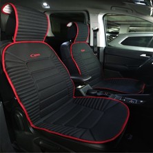 Kepmorpho 
volkswagen Golf 6 Lüx Oto Koltuk Minderi Ön 2'li Set Takım Bumerang Serisi Siyah Kırmızı