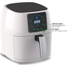 Wiami Airfryer 4.5 L Hava Fritözü Beyaz V2