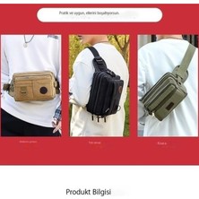 Jonasenswj Kanvas Bel Çantası Bisiklet Crossbody Göğüs Çantası (Yurt Dışından)