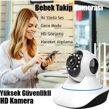 Qasul 5 Antenli Bebek Izleme Kamerası Gece Görüşlü Ip Güvenlik Kamerası 360 Derece Hareket Sensörlü