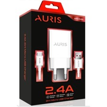 Auris Ev Tipi  Şarj Cihazı 2in1 Micro USB 2.4A