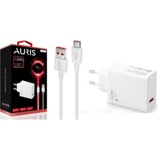 Auris Ev Tipi 120W USB / Type-C Salise Ölçerli Süper Sonic Hızlı Şarj Cihazı