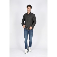 Lee Cooper Francis Erkek Dokuma Uzun Kol Gömlek Gri