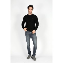 Newdwade Erkek O Yaka Sweatshirt Siyah