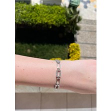 Asteria Jewelry Gümüş Renk Zirkon Taşlı Bileklik