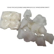 Pandoli Kırık Beyaz Renkli Gül Yaprağı Şekilli Kumaş Konfeti 120 Li 1 Paket