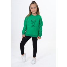 Toontoy Kız Çocuk Nakışlı Taytlı Takım