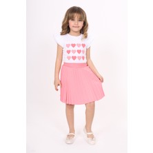 Toontoy Kız Çocuk Baskılı Etekli Takım