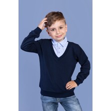 Toontoy Erkek Çocuk Gömlek Yaka Okul Sweatshirt