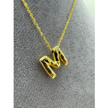 Rigel Jewelry Balon Harf Gümüş Kolye M