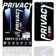 OSG iPhone 15 Uyumlu Hayalet Yandan Görünmez Tam Kapatan Tamperli Cam Ekran Koruyucu