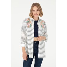 U.S. Polo Assn. Kadın Lacivert Gömlek Desenli 50289485-VR033